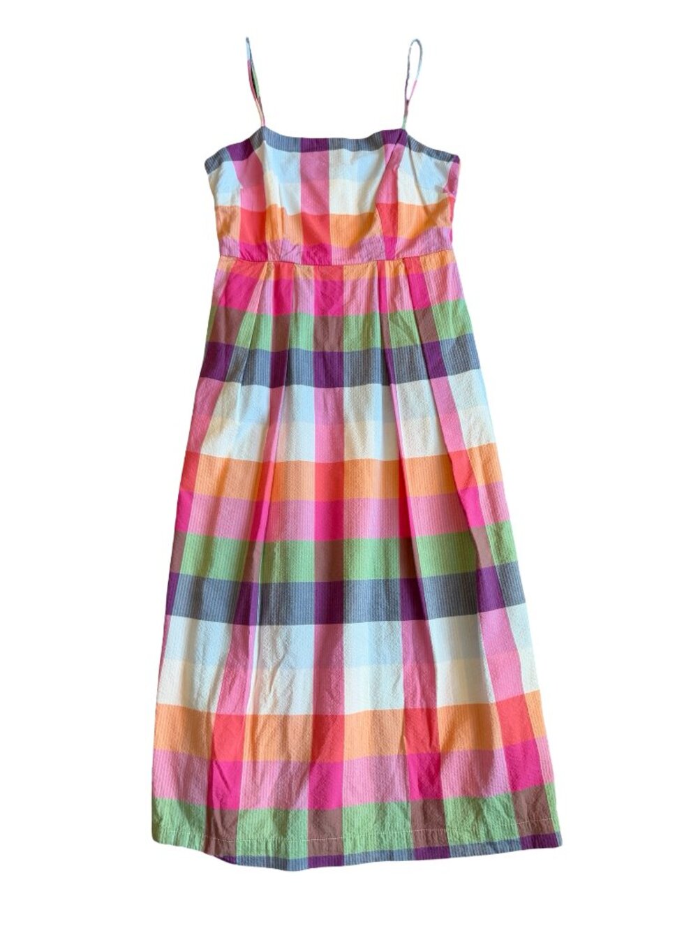 Kate Spade For Target Colorful Plaid Dress A-Line Spaghetti Strap Size Small